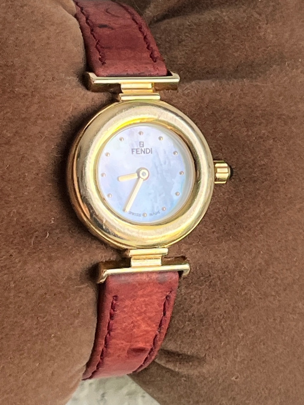 FENDI 320L gold plated brown MOP dial ladies watch